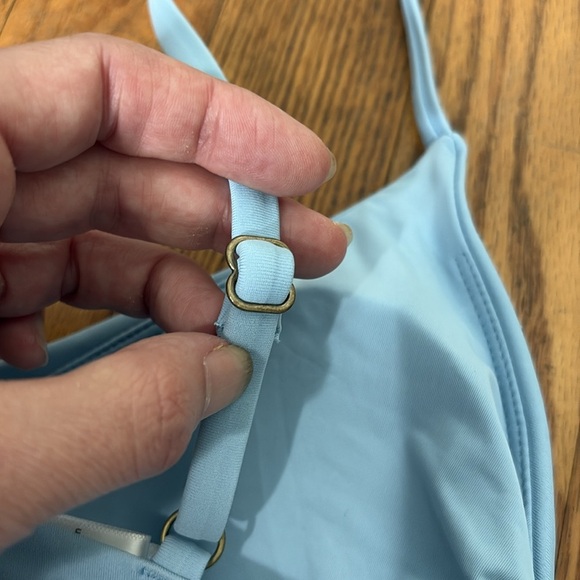 Andie Bikini Set Santorini Top High Rise Bottom Sky Blue size small NWT - Picture 9 of 10